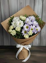 Букет цветов из:  Хризантемы и Розы в Степной