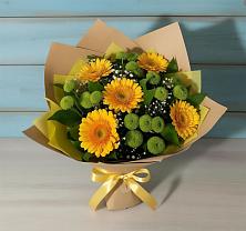 Букет цветов из:  Герберы и Хризантемы в Степной