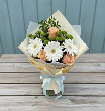 Букет цветов из:  Герберы, Розы и Хризантемы #REPLACE_PRED# Степной