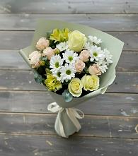 Букет цветов из:  Альстромерии, Розы и Хризантемы в Степной